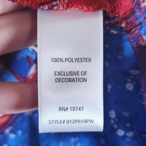 Pioneer Woman Open Cardigan blue red Kimono patriotic Flounce Sleeve S/M NWT - Picture 6 of 10